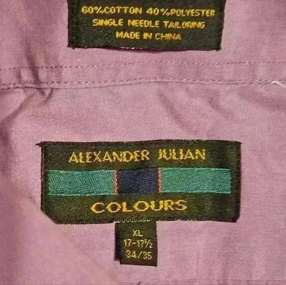 Alexander Julian Colours Mens Purple Button Up Shirt Size XL - Picture 4 of 10
